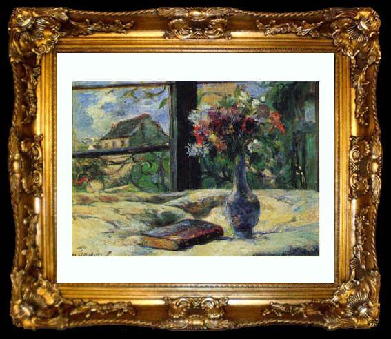 framed  Paul Gauguin Vase of Flowers   8, ta009-2